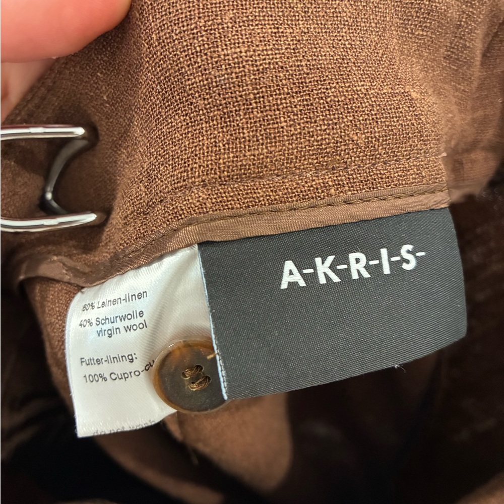 Akris Brown Wool Linen Blend Fabric